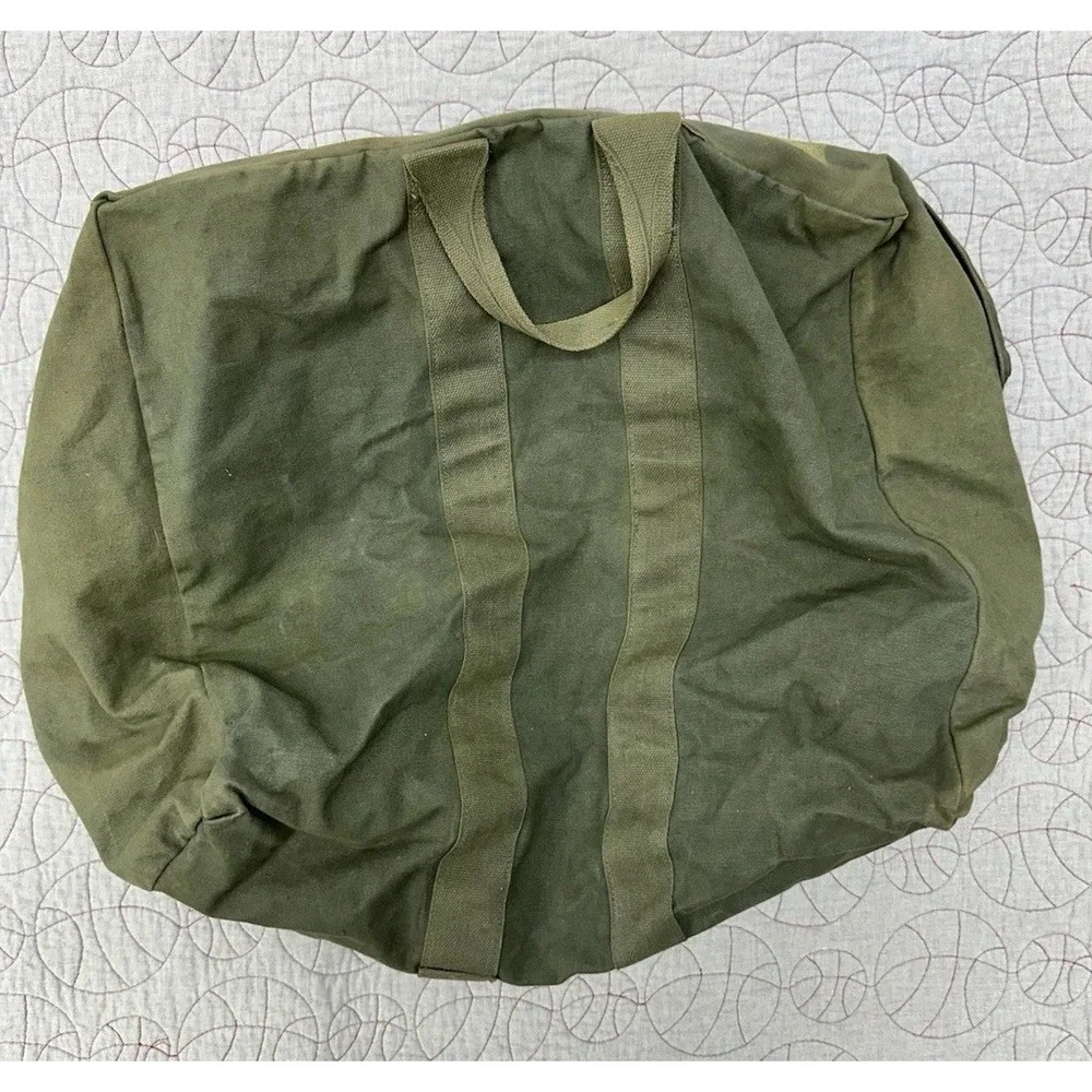 Kit‎ Bag Flyers Green US Military Duffle USA Vtg 1987 Canvas Zipper 22